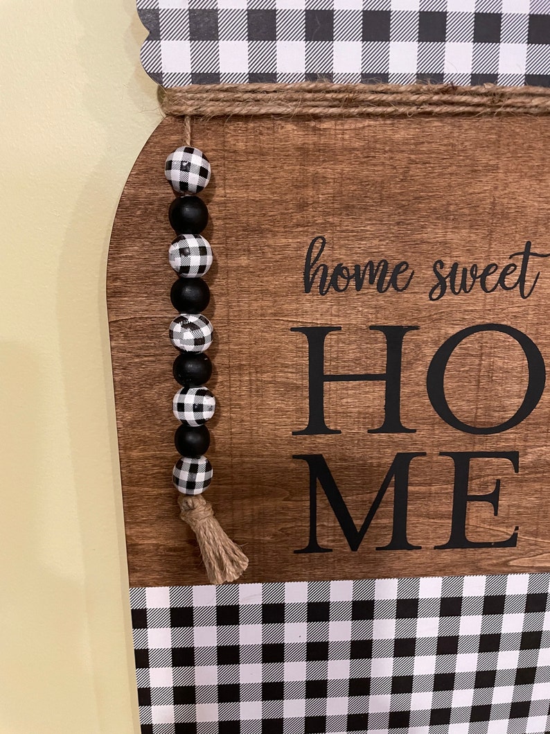 Wood Mason Jar Wall Hanger Home Sweet Home Fun Wood Sign Etsy