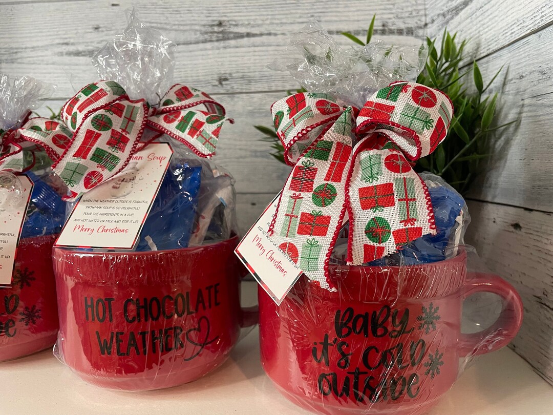 Hot Chocolate Mug Set, Snowman Soup Cocoa Set, Hot Chocolate Gift Set