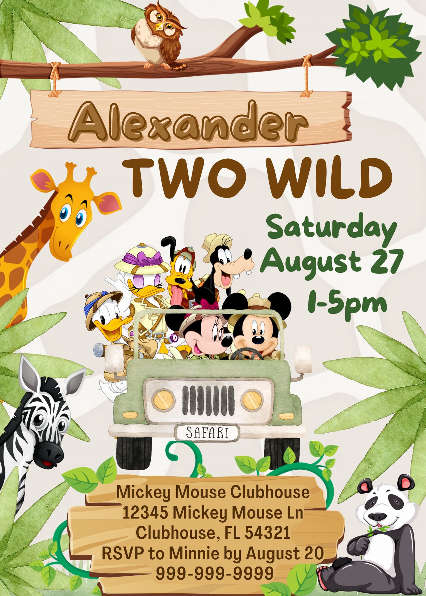 Safari-Thema Geburtstags-Hintergrund – 2,1x1,5 M Vinyl, Für Foto-Booth & Deko