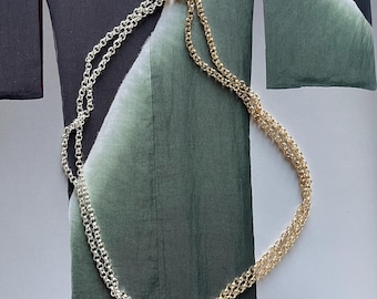 Gold and silver rolo chain necklace with carabiner lock for charms, mixed metal necklace,  jewellery gift, gifts for her