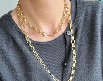 18k Gold Filled chunky chain Necklace, statement jewellery,  jewellery gift, gifts for her