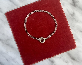 Sterling silver cable chain bracelet with spring ring clasp, charm holder bracelet, gifts for her