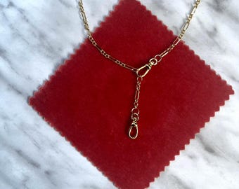 18k Gold Filled Albert Chain Necklace with drop chain: Vintage Pocket Watch Style jewellery, gifts for her