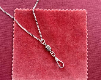 Sterling silver chain necklace with Albert lobster clasp, charm holder layering valentines jewellery,  jewellery gift, gifts for her