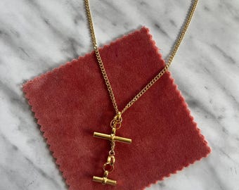 18k Gold Filled double t bar necklace, t-bar necklace, Vintage Style Chain, gifts for her, jewellery