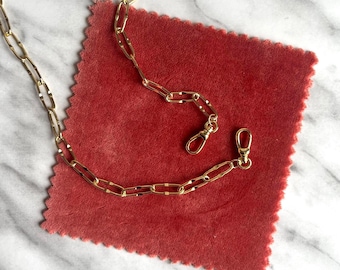 18k Gold Filled paperclip Chain Necklace: Vintage Pocket Watch Style  jewellery gift, gifts for her