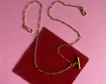 18k gold filled chain T-bar necklace, vintage inspired jewellery, gifts for her