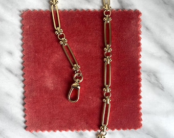 18k Gold Filled Chunky Chain Necklace with large albert clasps, vintage style jewellery, gifts for her