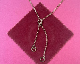 18k Yellow gold filled fancy Chain lariat Necklace, removable drop chains, charm holder  jewellery,  jewellery gift, gifts for her