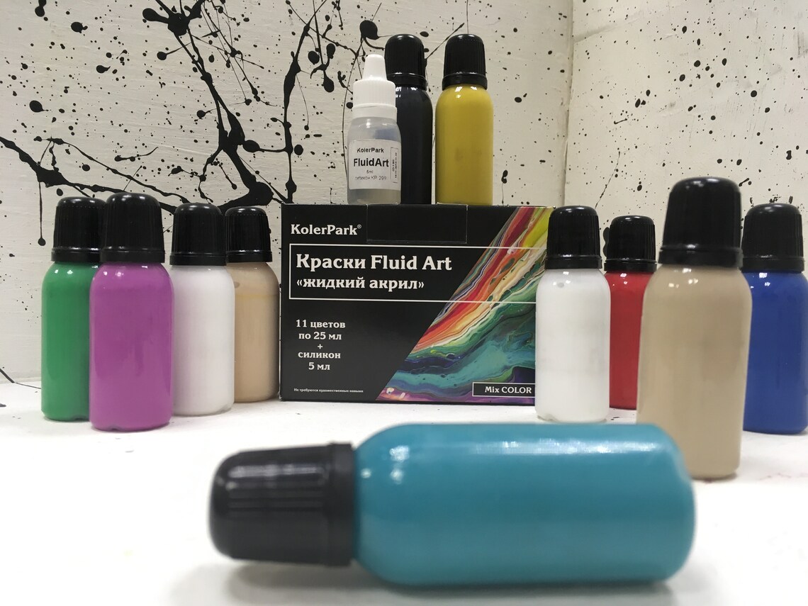 Set of Acrylic Paints for Fluid Art mix Color / Etsy