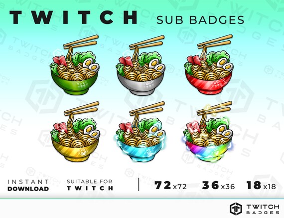 Noodles Twitch Sub Badges/cheer Badges/subscriber Badge/ Bit - Etsy
