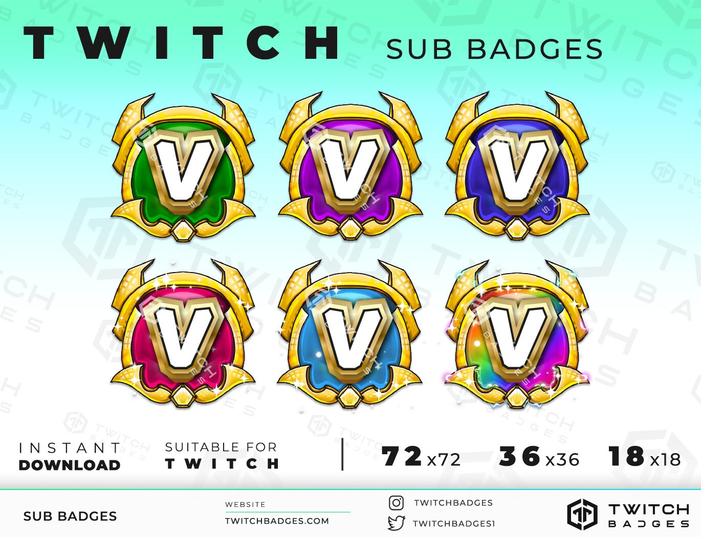 Twitch V Logo Sub Badge Stock Vector (Royalty Free) 1824600701