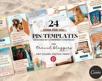Pinterest Templates for Travel Blogger Pinterest Graphics Canva Templates for Travel Blogger Pinterest Marketing Pin Templates for Blogging