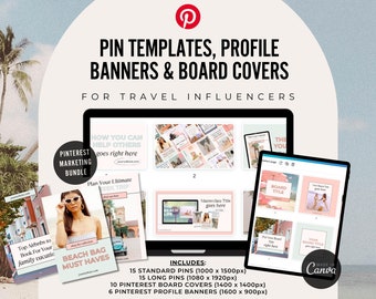 Pinterest Templates for Travel Blogger Pinterest Graphics Canva Templates for Travel Blogger Pinterest Marketing Pin Templates for Blogging