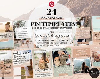 Pinterest Templates for Travel Blogger Pinterest Graphics Canva Templates for Travel Blogger Pinterest Marketing Pin Templates for Blogging