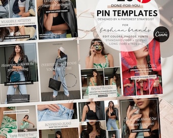 Pinterest Templates for E-Commerce Fashion Blogger Pinterest Graphics Canva Templates Pinterest Marketing Pin Templates for Small Business