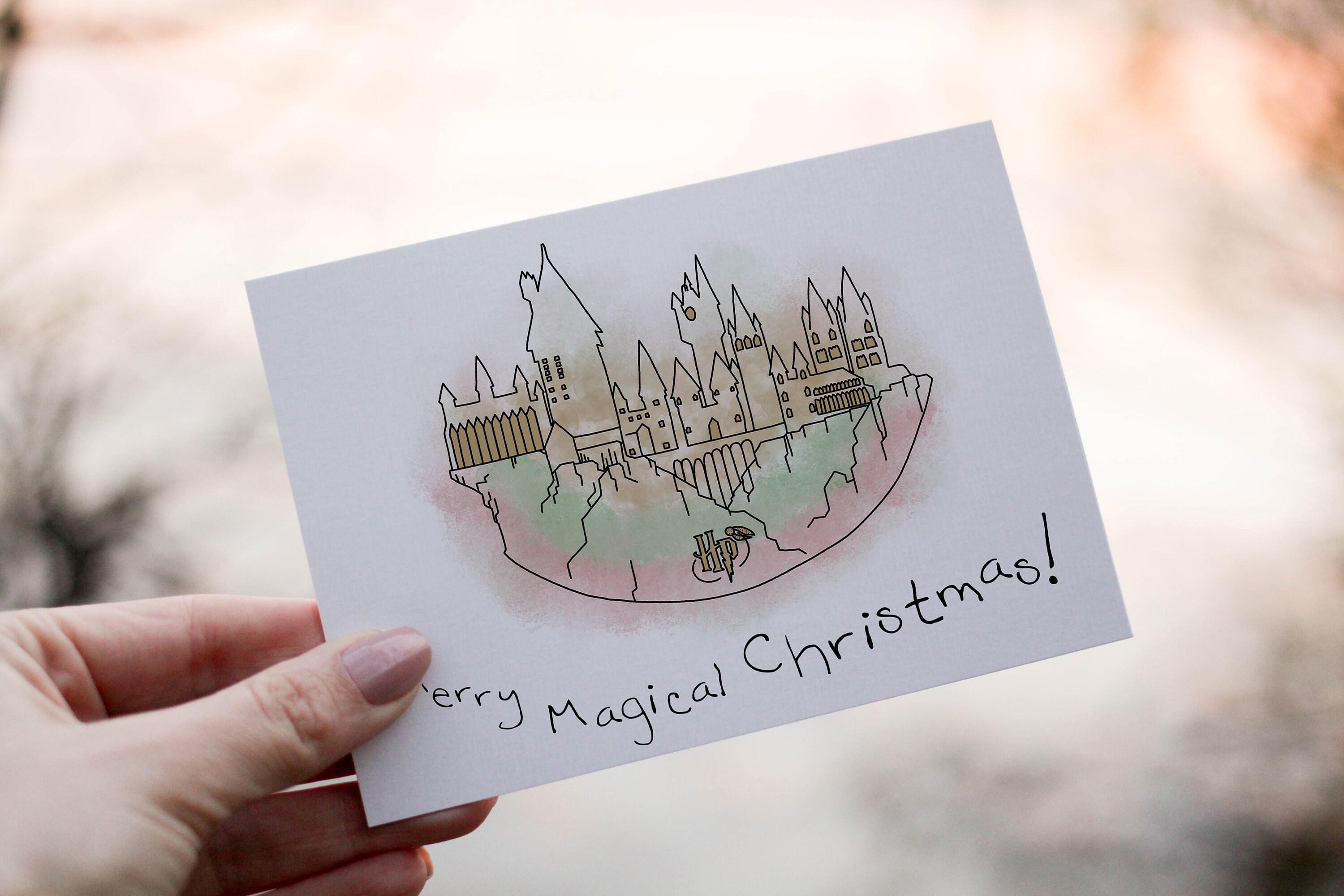 Hogwarts Christmas Card, Harry Potter Christmas Card, Hogwarts ...