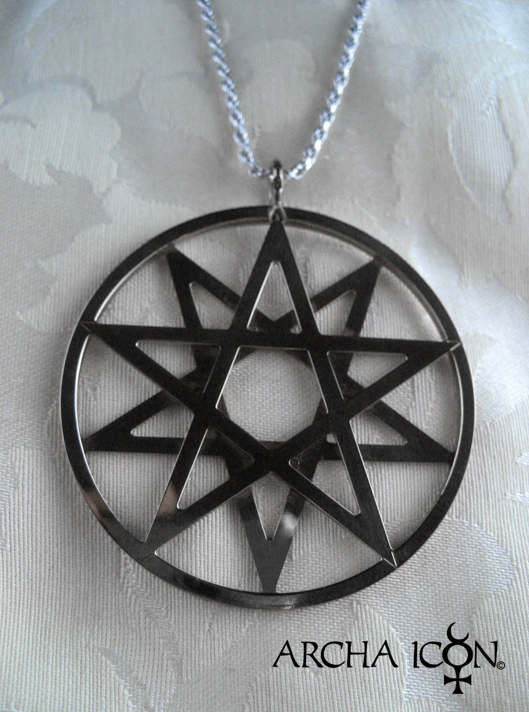 Pentacle Pagan Wiccan Pentagram Star Pendentif Collier 24 acier