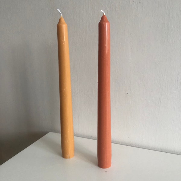 x2 Tapered pillar dinner candles| pack of two|multicoloured | home decor| room decoration|aesthetics|scandi interior design|gifts
