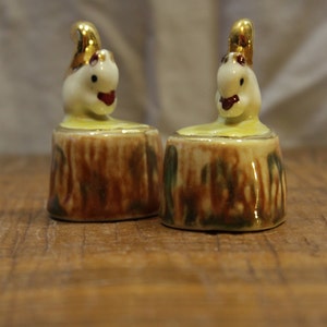 RARE FIND:  Squirrel on a Log Salt and Pepper Shakers Set