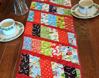 Multi-Colored Christmas Themed Table Runner, Original Design