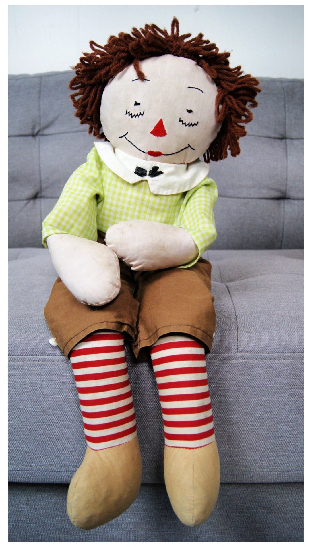 Vintage Handmade Raggedy Andy Doll Raggedy Andy Doll Knickerbocker - Etsy