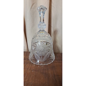 Genuine Lead Cristal Bell 24% Pbo,  - Etched Flowers / Starburst