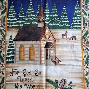 Fabric Panel “Chapel in the Pines” by Deb Strain for Moda Fabrics, 100% Cotton