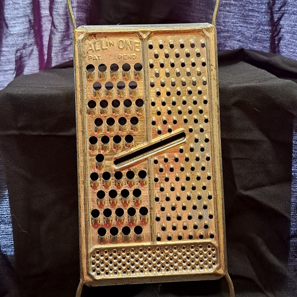 Vintage All-in-One Cheese Grater, Pat Pend - Vegetable Shredder
