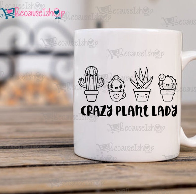 Galen växtdame, kaktus, växter, kärlek, söt, kawaii, väggkonst, t-shirttryck, nedladdningsbar klippfil, Svg-filer för Cricut, Png, Dxf, SVG-fil bild 3