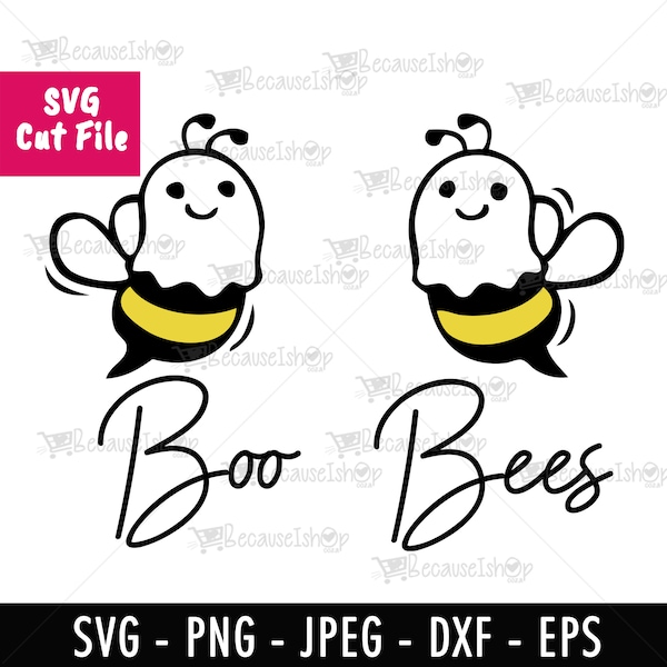 Boo Bees, Halloween, Ghosties, Humor, bees,  wall art,Downloadable Cut File, Svg files for Cricut, Png, Dxf,SVG File