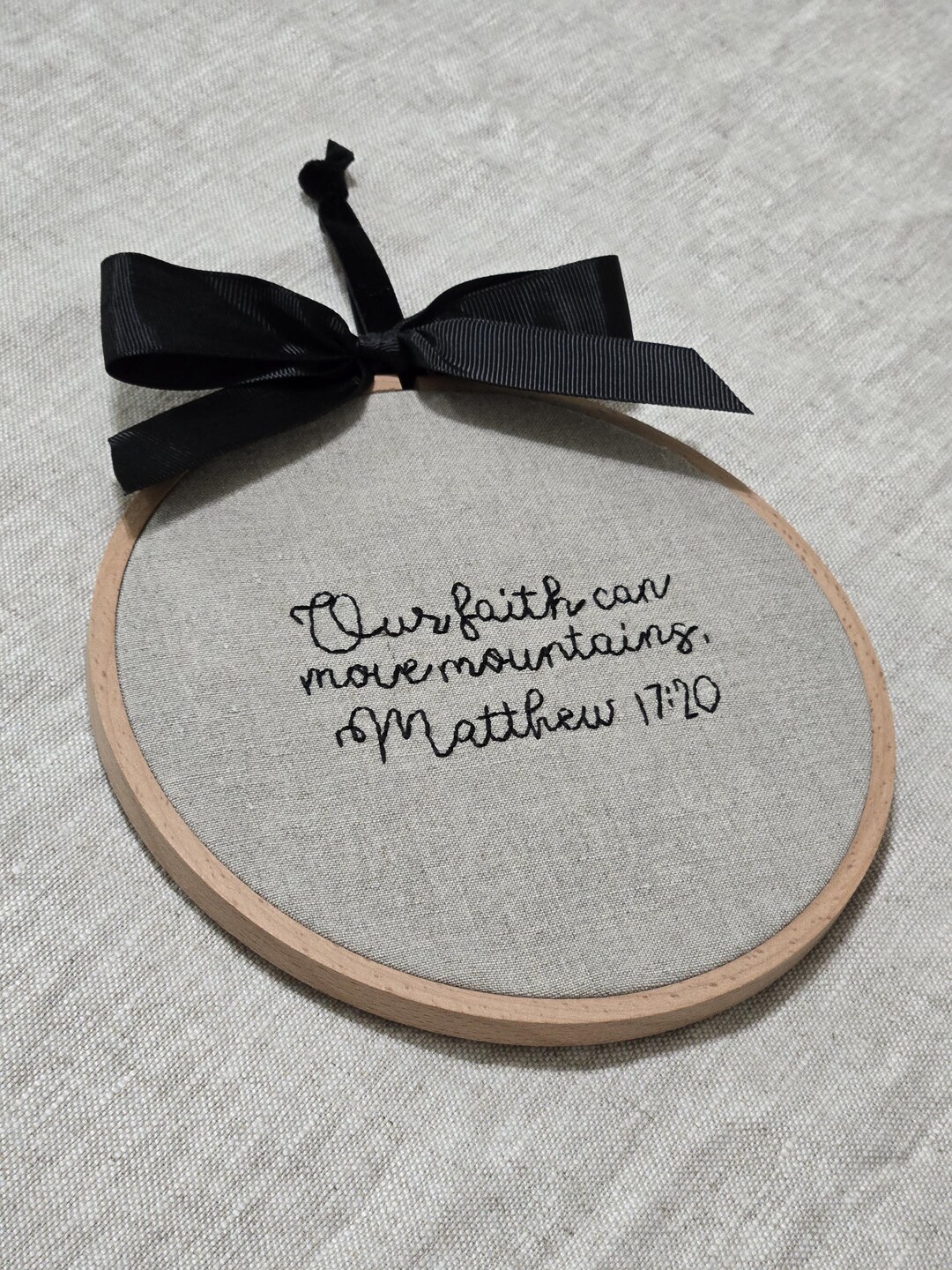 Hand Embroidered Bible Verse, Hand Embroidered Words on Linen ...