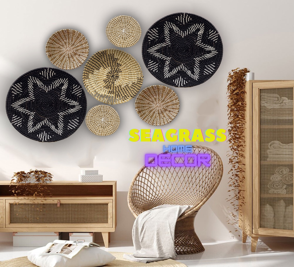 Set 7pcs Seagrass Wall Home DecorSeagrass Decorative/ Natural Etsy