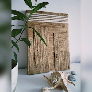 Wall decoration / boho loft decor / modern wall decor / jute rope picture / Bohemian decoration / home decor bedroom / luxury handmade 2022