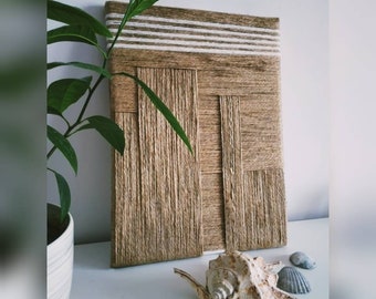 壁飾り / ボヘミアンロフト装飾 / モダンな壁飾り / ジュートロープの絵 / ボヘミアン装飾 / 寝室のホームデコレーション / 高級ハンドメイド