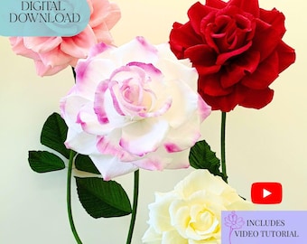 DIY Giant Paper Flower Template | English Serenity Rose
