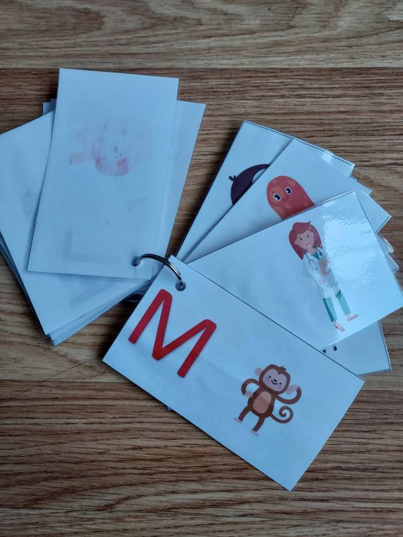 Alphabet Flash Cards. on a Keyring Etsy