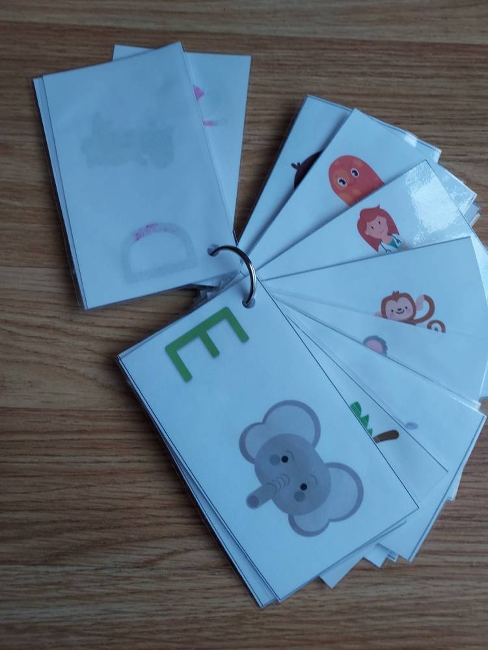 Alphabet Flash Cards. on a Keyring Etsy