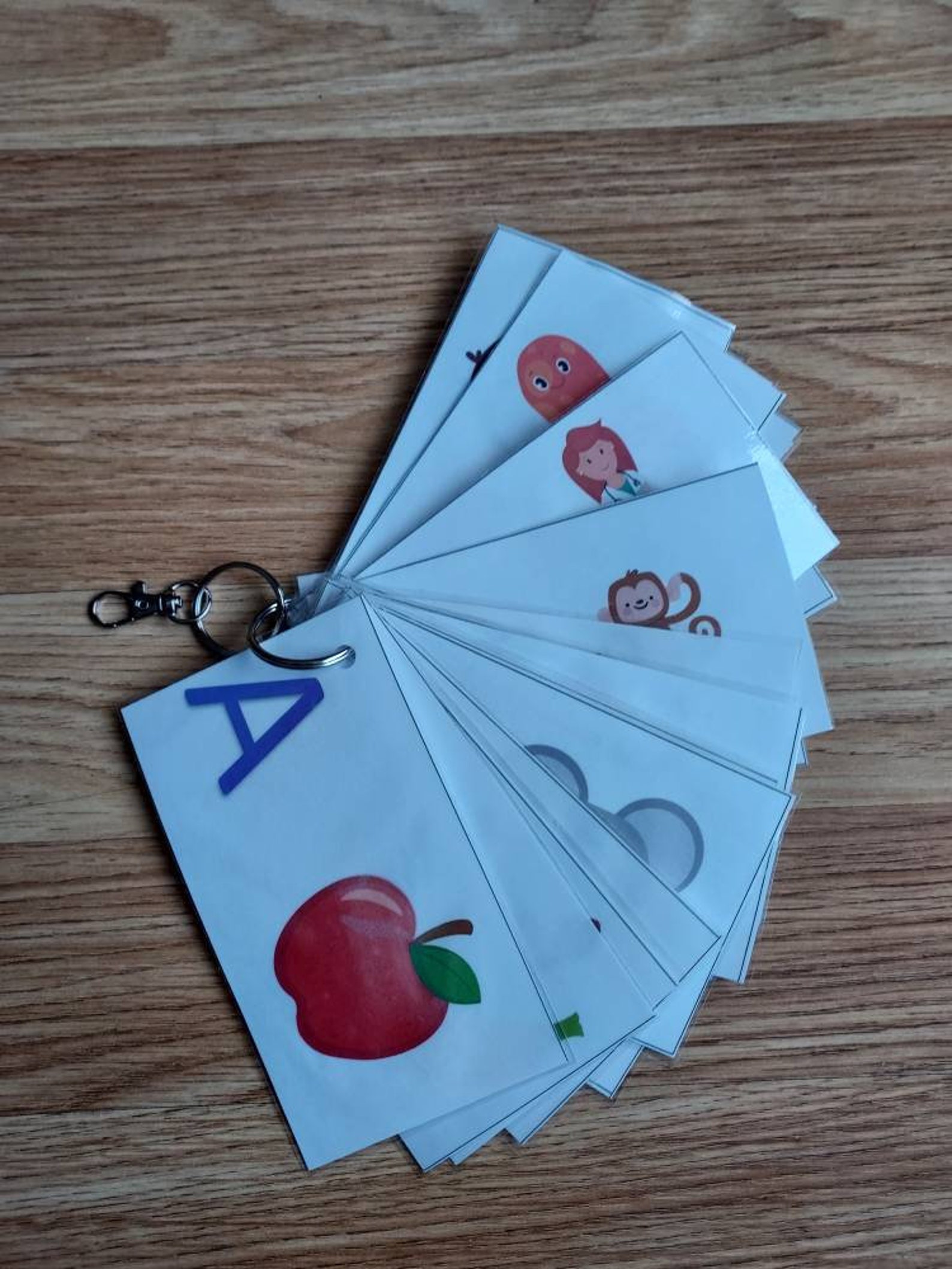 Alphabet Flash Cards. on a Keyring Etsy