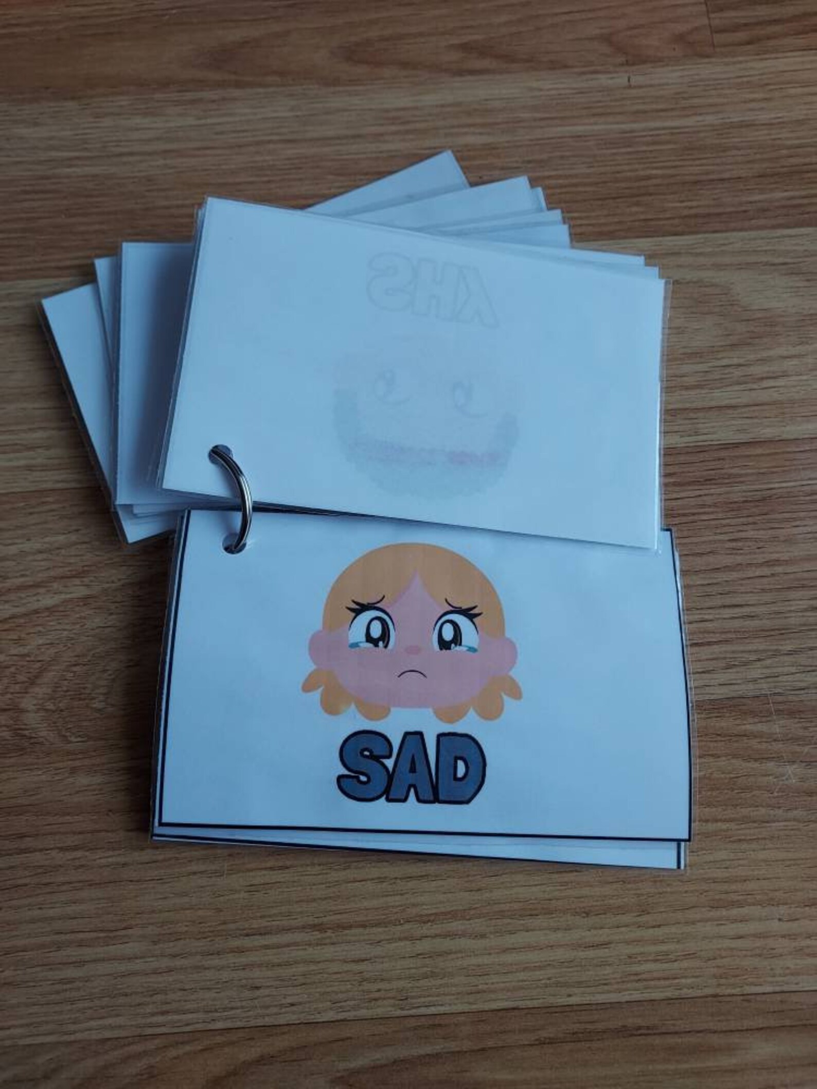 Emotions Flashcards Keyring Etsy