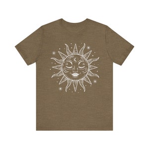 Retro Shirt, Summer Shirt, Celestial Shirt, Gift For Her, Sun T-Shirt, 70s Clothing, Sun And Moon, Bohemian Shirt image 10