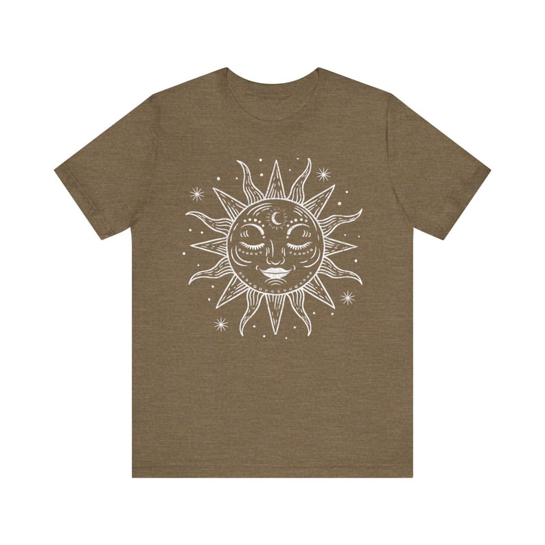 Retro Shirt, Summer Shirt, Celestial Shirt, Gift For Her, Sun T-Shirt, 70s Clothing, Sun And Moon, Bohemian Shirt image 10