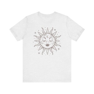 Retro Shirt, Summer Shirt, Celestial Shirt, Gift For Her, Sun T-Shirt, 70s Clothing, Sun And Moon, Bohemian Shirt image 8