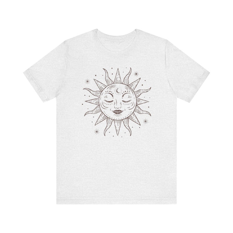 Retro Shirt, Summer Shirt, Celestial Shirt, Gift For Her, Sun T-Shirt, 70s Clothing, Sun And Moon, Bohemian Shirt image 8