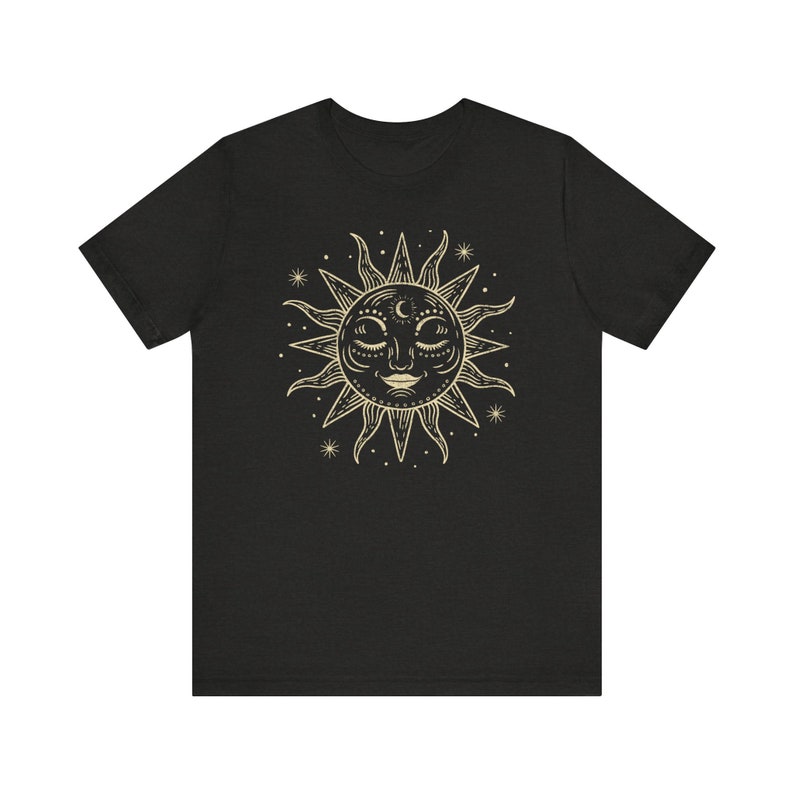 Retro Shirt, Summer Shirt, Celestial Shirt, Gift For Her, Sun T-Shirt, 70s Clothing, Sun And Moon, Bohemian Shirt image 9