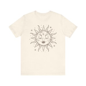 Retro Shirt, Summer Shirt, Celestial Shirt, Gift For Her, Sun T-Shirt, 70s Clothing, Sun And Moon, Bohemian Shirt image 6