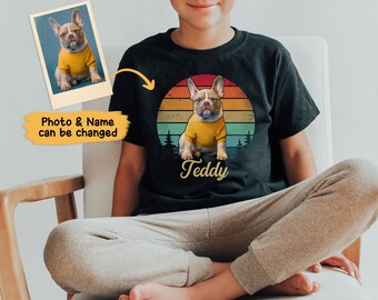 Kids pet portrait shirt, Kids dog shirt, Custom dog shirt, Personalized Shirt, Back to school, Custom dog gifts, Gift for kids,  Pet shirt