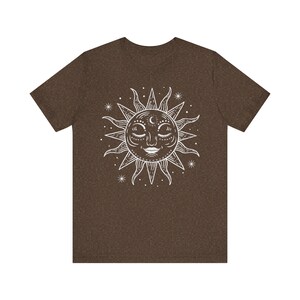 Retro Shirt, Summer Shirt, Celestial Shirt, Gift For Her, Sun T-Shirt, 70s Clothing, Sun And Moon, Bohemian Shirt image 4