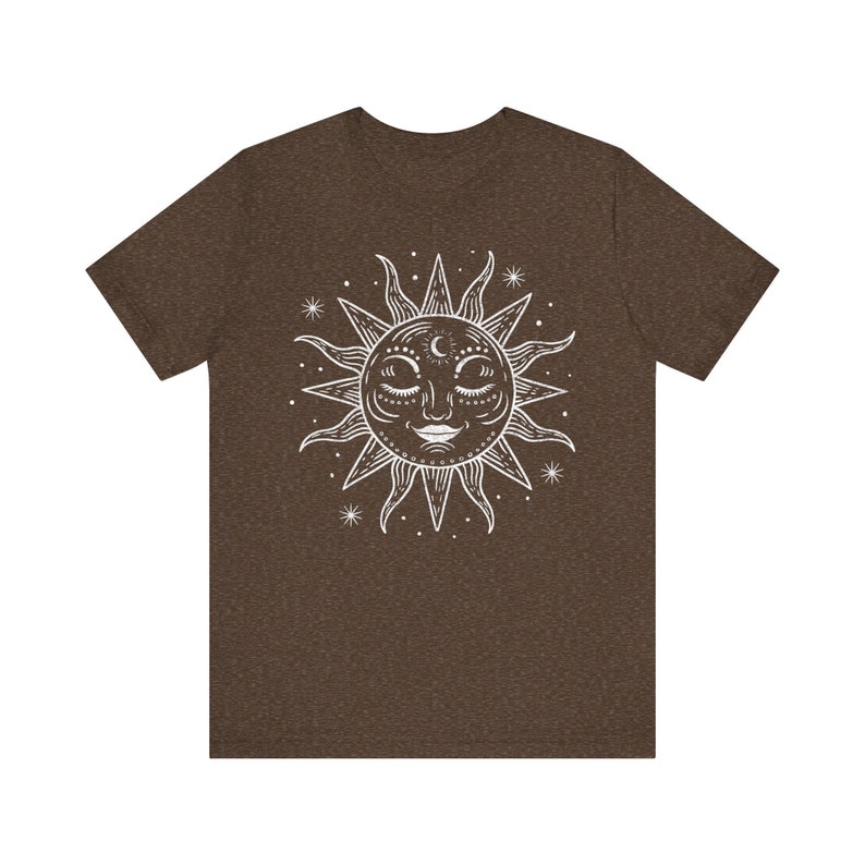 Retro Shirt, Summer Shirt, Celestial Shirt, Gift For Her, Sun T-Shirt, 70s Clothing, Sun And Moon, Bohemian Shirt image 4