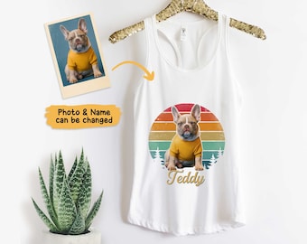 Custom Pet Tank Top, Personalized Shirt, Custom pet portrait, Gift for Dog Lover, Custom Pet Drawing Shirt, Custom Pet Photo Shirt